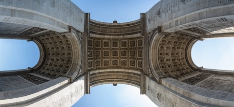 Iconic Arc de Triomphe in Summer in Paris, France