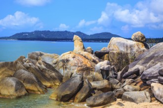 Koh Samui, Thailand. The famous group of stones on the beach of Lamai - Grandpa and Grandma