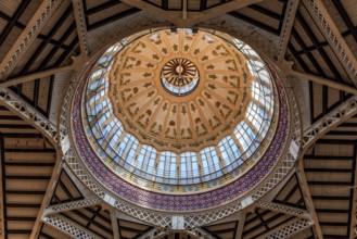 Valencia, Spain, July 29, 2023: Central Market of the city of Valencia. Interior View