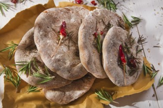 Focaccia wholemeal flour with salt and rosemary