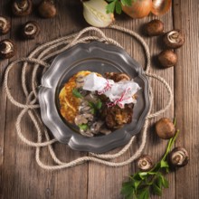 Grilled ribs with potato pancakes