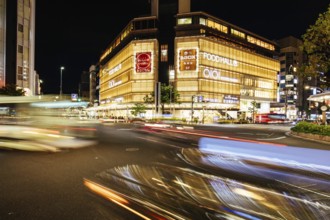 KYOTO, JAPAN - MAY 14, 2019: The Kyoto Kawaramachi Garden shopping centre at night on Shijo-dori in