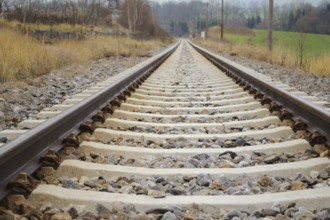 Railway tracks that lead into seemingly infinity
