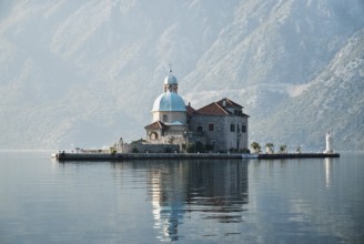 Island church in perast kotor bay montenegro