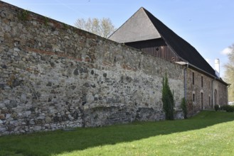 Tower and wall of the Roman fort Favianis in Mautern an der Donau, Austria