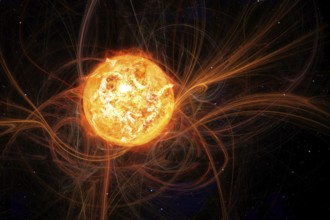 An image of the sun in space