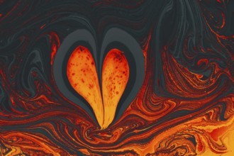 Beautiful abstract art of Ebru marbling painting techniques on water with paints