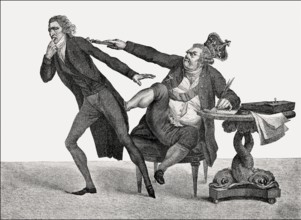 Caricature on King George III and William Pitt the Younger