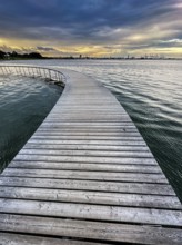 The Endless Bridge, an art installation on the Baltic Sea beach near Aarhus, Denmark