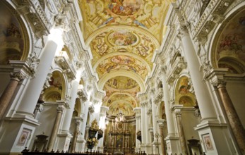 Austria, Upper Austria, Sankt Florian. Interior view of the collegiate church Austria
