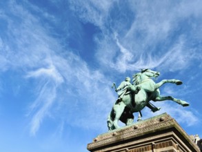 Statue of Bishop Absalon on horseback, in the city center of the Danish capital Copenhagen