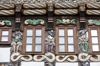 Half-timbered house, Weser Renaissance style, Hoexter, Weser Uplands, North Rhine-Westphalia,