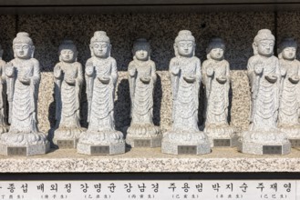 Small statues of Buddha at Bongeunsa Temple, Seoul, Republic of Korea