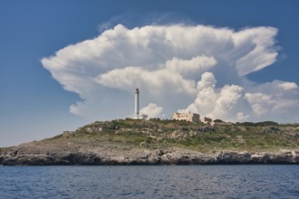 The lighthouse is the town's landmark, built in 1864 on the cape Punta Meliso at a height of 102
