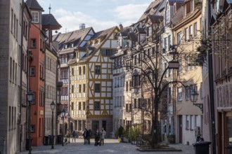 Houses in the Old Town, Nuremberg, Franconia, Bavaria, Germany