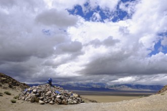 Obo a place of worship for local spirits in West Mongolia