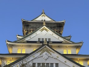 Konohana Ward, Osaka, Japan. Dec 24, 2023. A Close up to the Osaka Castle at night