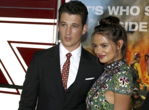 Miles Teller and Keleigh Sperry at the Los Angeles premiere of 'Only The Brave' held at the Regency