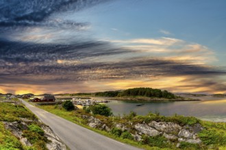 Atlantic coast, island of Abelvær, Norway, fishing village of Abelvær
