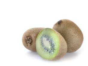 Fresh kiwi isolated on white background with copy space