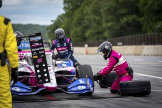 Felix Rosenqvist (60) of Varnamo, Sweden comes down pit road for service during the XPEL Grand Prix