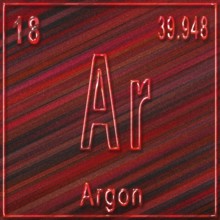 Argon chemical element, Sign with atomic number and atomic weight, Periodic Table Element