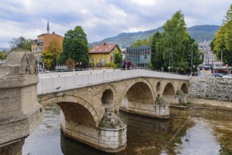 Latin Bridge, an Ottoman bridge in Sarajevo, Bosnia and Herzegovina