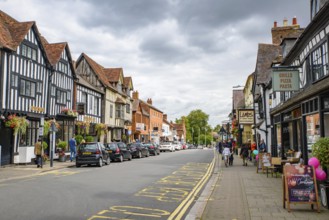 Street view of Stratford, a town in Cotswolds area known as the birthplace of Shakespeare, in
