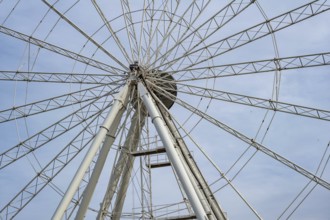 Detail view of large steel Ferris wheel