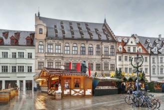 Square in Augsburg downtown with Christmas market, Germany