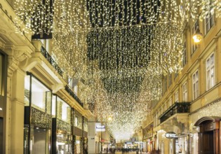 A street in the Centre of Vienna in the evening before Christmas