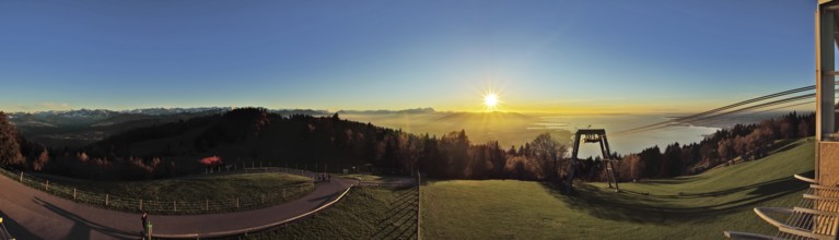 Lake Constance panorama at sunset from the Pfänder