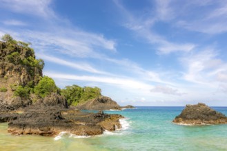 Turquoise water around the Two Brothers rocks, Fernando de Noronha, UNESCO World Heritage Site,