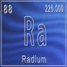 Radium chemical element, Sign with atomic number and atomic weight, Periodic Table Element