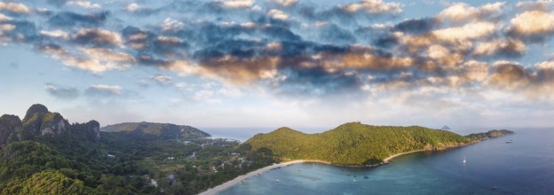 Impressive aerial view of a tropical beach from a drone