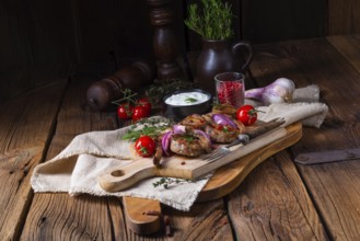 Delicious lamb chops with mint and rosemary