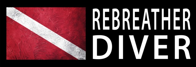 Rebreather Diver, Diver Down Flag, Scuba flag, Scuba Diving
