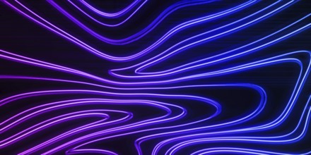 Neon Glow blue and purple lines on a dark background, Cyberpunk background