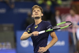 Sofia, Bulgaria - February 11, 2017: David Goffin from Belgium (pictured) plays against Roberto