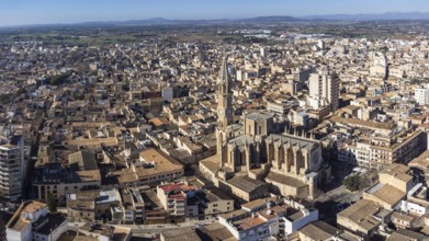 Aerial view of the city, Manacor, Majorca, Balearic Islands, Spain