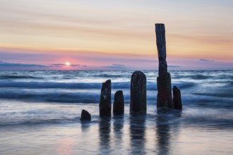 Groynes on the coast of the Baltic Sea near Kühlungsborn