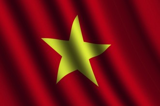 The Vietnamese flag flying in the wind