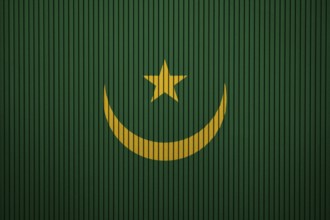 Mauritania Flag painted on the cracked grunge concrete wall