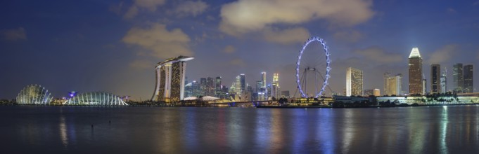 Panorama of Singapore city skyline