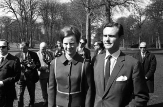 Margrethe II of Denmark. Pictured with Henri de Laborde de Monpezat at Fredensborg palace in