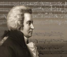 Wolfgang Amadeus Mozart, 1756 – 1791, composer of classical music, First Viennese School, notesheet