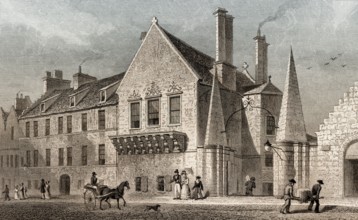 Moray House, Canongate, Edinburgh, Scotland, 19th century, from Modern Athens by Th. H. Shepherd