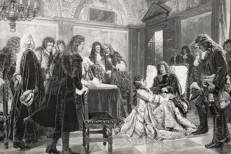 Frederick I at the sickbed of Frederick William, the Great Elector