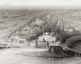 View of New and Old Delhi, India, Asia