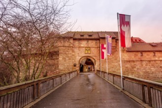 Nuremberg, Germany, December 24, 2016: Frauentor gate was the main gate in the southeast of the